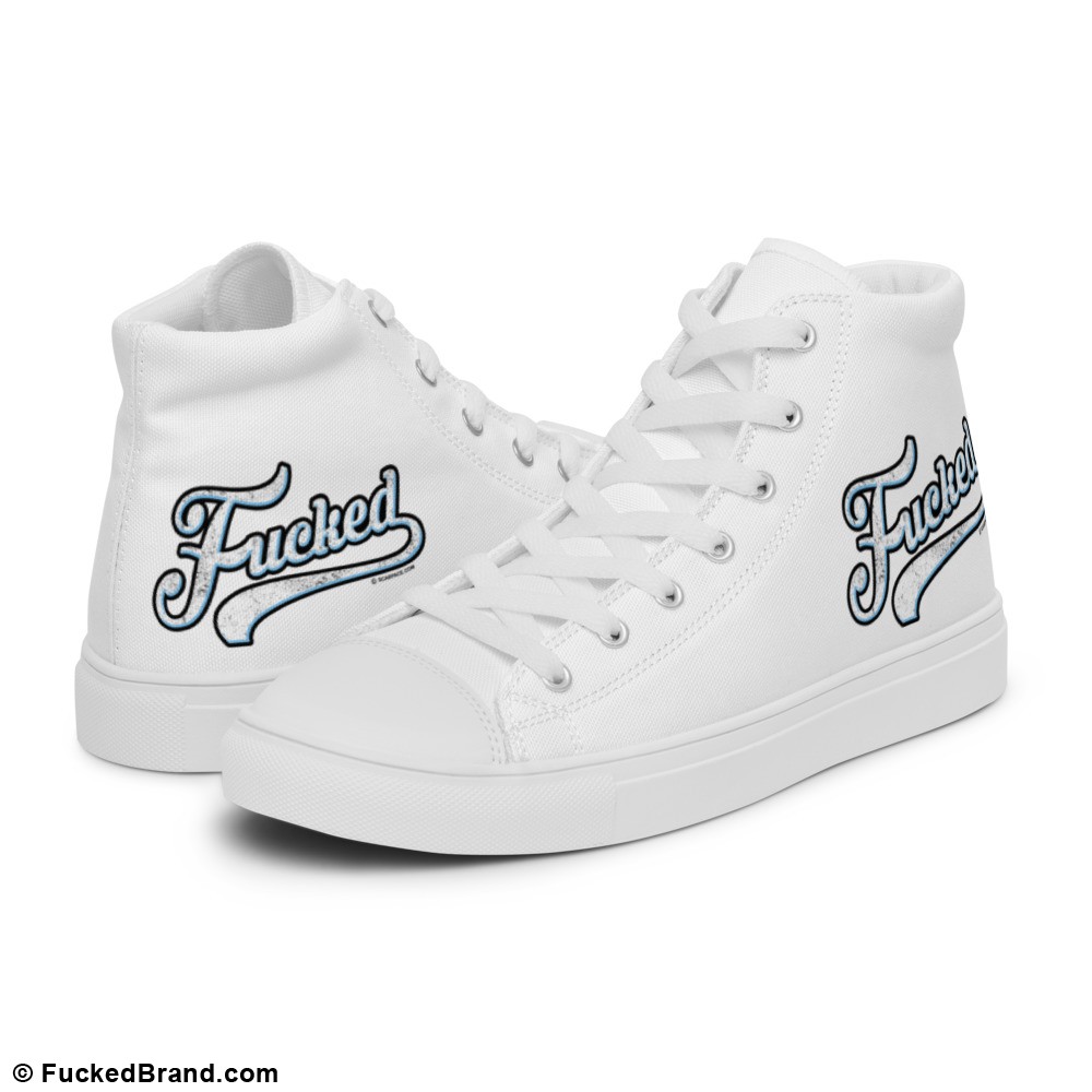 Essential: Fucked High Top Canvas Shoes, White (Women’s)