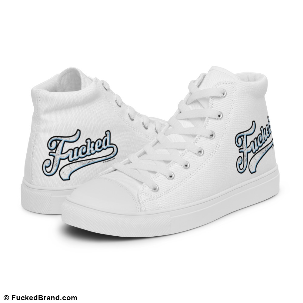 Essential: Fucked High Top Canvas Shoes, White (Women’s)