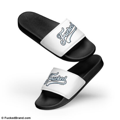 Essential: Fucked Women’s Sandal Sliders, Black or White Soles