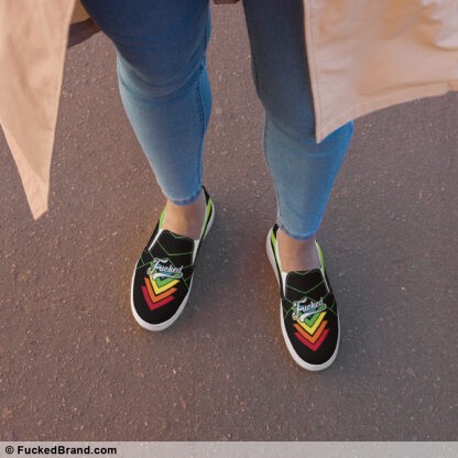 Casual Edition: Fucked Slip-On Canvas Shoes, Rainbow V.1 (Women’s) – Limited Release