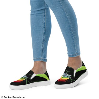 Casual Edition: Fucked Slip-On Canvas Shoes, Rainbow V.1 (Women’s) – Limited Release