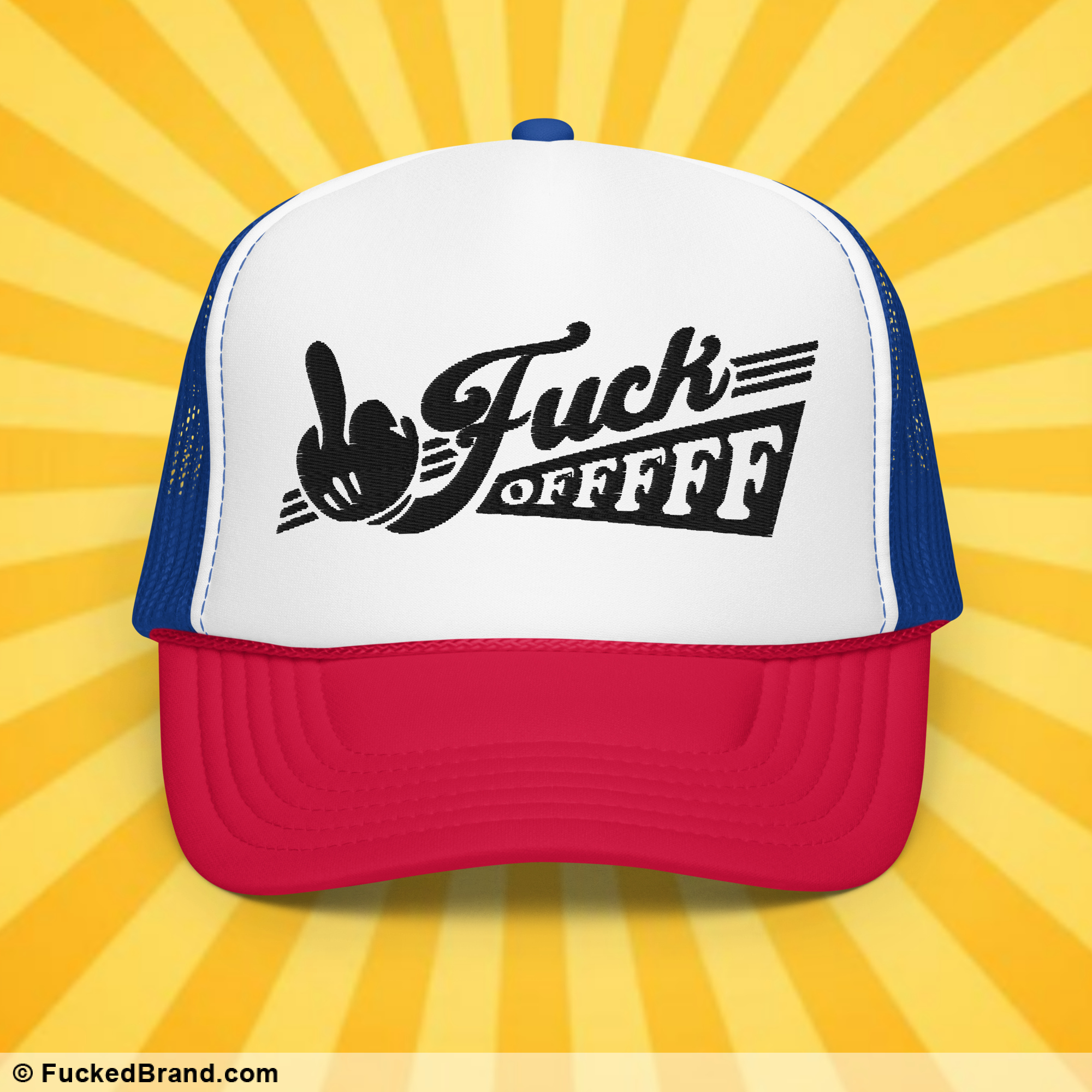 Graphic: Fuck Offfff Trucker Hat, Embroidered